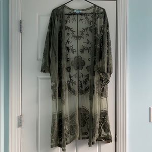 Army green lace duster